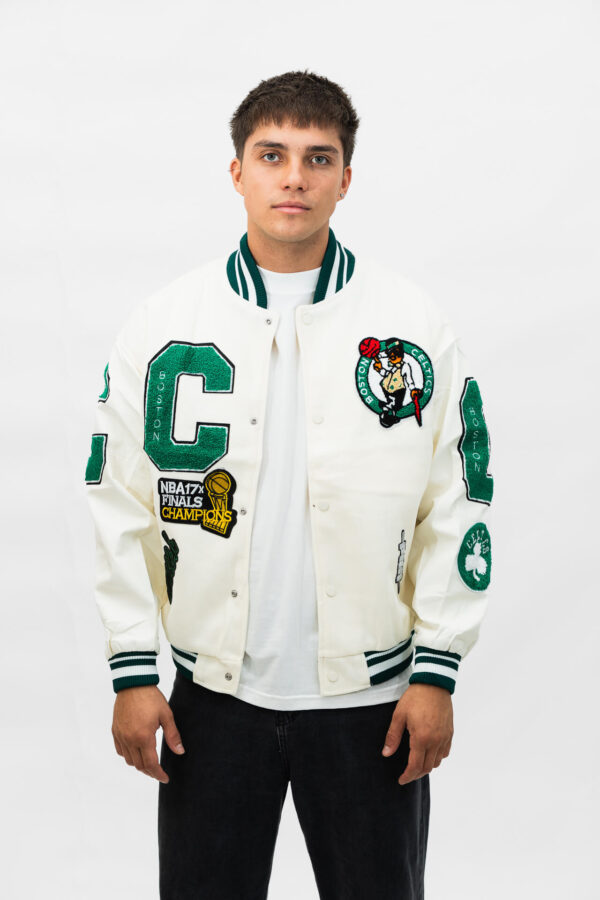 Chaqueta Varsity Retro Celtics Blanca