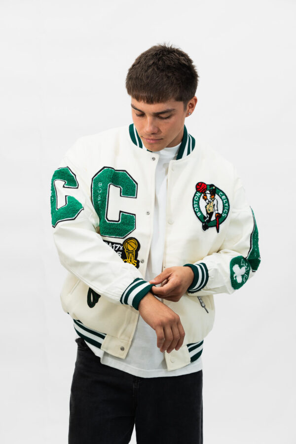 Chaqueta Varsity Retro Celtics Blanca - Imagen 4