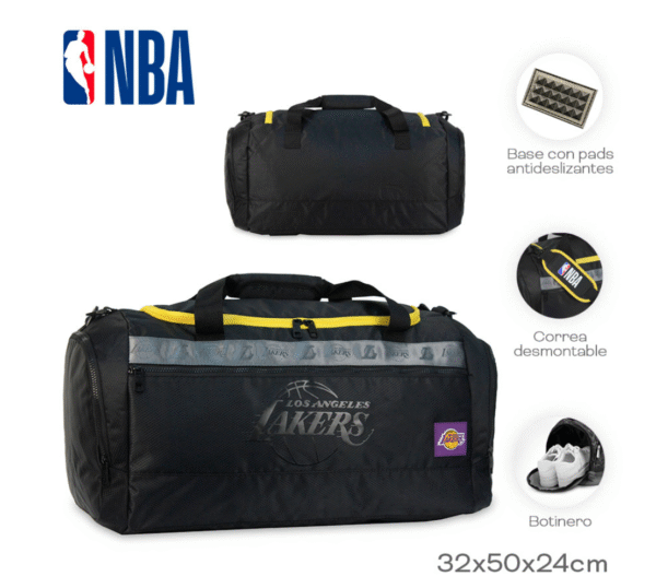 Bolso NBA oficial Los Angeles Lakers - Black - Imagen 5